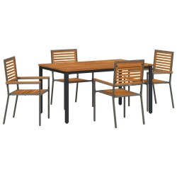 Ensemble de salle à manger pour jardin 5 pcs Gris et marron 546074546074