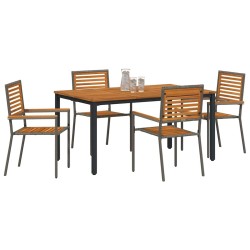 Ensemble de salle à manger pour jardin 5 pcs Gris et marron 546074546074