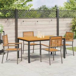 Ensemble de salle à manger pour jardin 5 pcs Gris et marron 546074546074