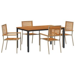 Ensemble de salle à manger pour jardin 4 pcs Beige et Marron 546075546075