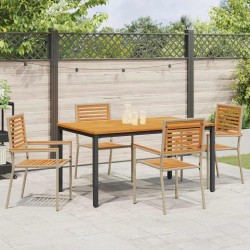Ensemble de salle à manger pour jardin 4 pcs Beige et Marron 546075546075