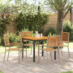 Ensemble de salle à manger pour jardin 5 pcs Beige et Marron 546076546076