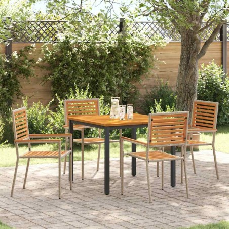 Ensemble de salle à manger pour jardin 5 pcs Beige et Marron 546076546076