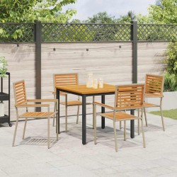 Ensemble de salle à manger pour jardin 5 pcs Beige et Marron 546076546076