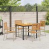 Ensemble de salle à manger pour jardin 5 pcs Beige et Marron 546076546076