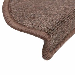 Tapis d'escalier 20 pièces 56x17x3 cm Marron café Demi-rond 546078546078