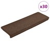 Tapis d'escalier 30 pièces 65 x 21 x 4 cm Marron café Bord rectangulaire 546093546093