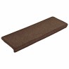 Tapis d'escalier 30 pièces 65 x 21 x 4 cm Marron café Bord rectangulaire 546093546093