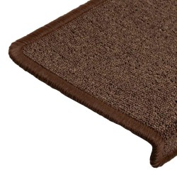 Tapis d'escalier 30 pièces 65 x 21 x 4 cm Marron café Bord rectangulaire 546093546093