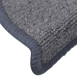 Tapis d'escalier 30 pièces 65 x 24 x 4 cm Gris clair et bleu Demi-rond Grand 546095546095