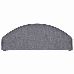 Tapis d'escalier 30 pièces 65 x 24 x 4 cm Gris clair et bleu Demi-rond Grand 546095546095