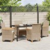 Ensemble de salle à manger pour jardin 5 pcs Beige polyrotin 546096546096