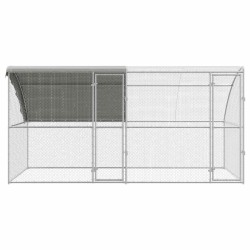 Cage à poules 2 pcs Argenté 400 x 200 x 200 cm Acier et PE 546097546097