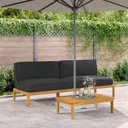 Ensemble de Canapés Uni 2 pcs Noir Bois d'Acacia Massif 546099546099