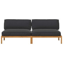 Ensemble de Canapés Uni 2 pcs Noir Bois d'Acacia Massif 546099546099