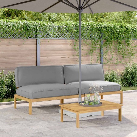 Ensemble de Canapés Uni 2 pcs Gris Bois d'Acacia Massif 546102546102
