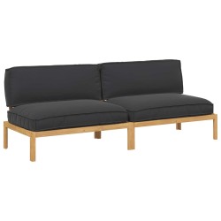 Ensemble de Canapés Uni 2 pcs Noir Bois d'Acacia Massif 546103546103