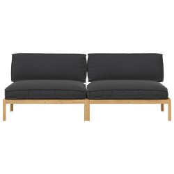 Ensemble de Canapés Uni 2 pcs Noir Bois d'Acacia Massif 546103546103