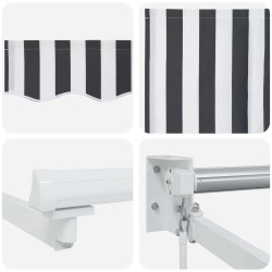 Auvent rétractable manuel Anthracite et blanc 2,5 x 2 m 546122546122