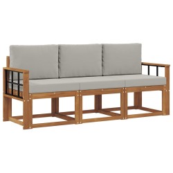 Ensemble de canapés d'extérieur 3 pcs Gris Naturel et Clair 546139546139