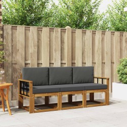 Ensemble de canapés d'extérieur 3 pcs Naturel et Anthracite 546140546140