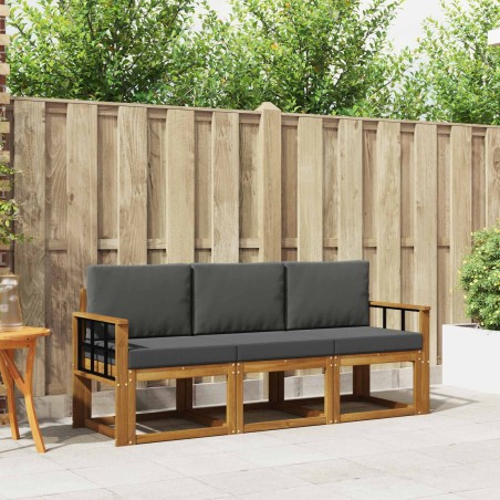 Ensemble de canapés d'extérieur 3 pcs Naturel et Anthracite 546140546140