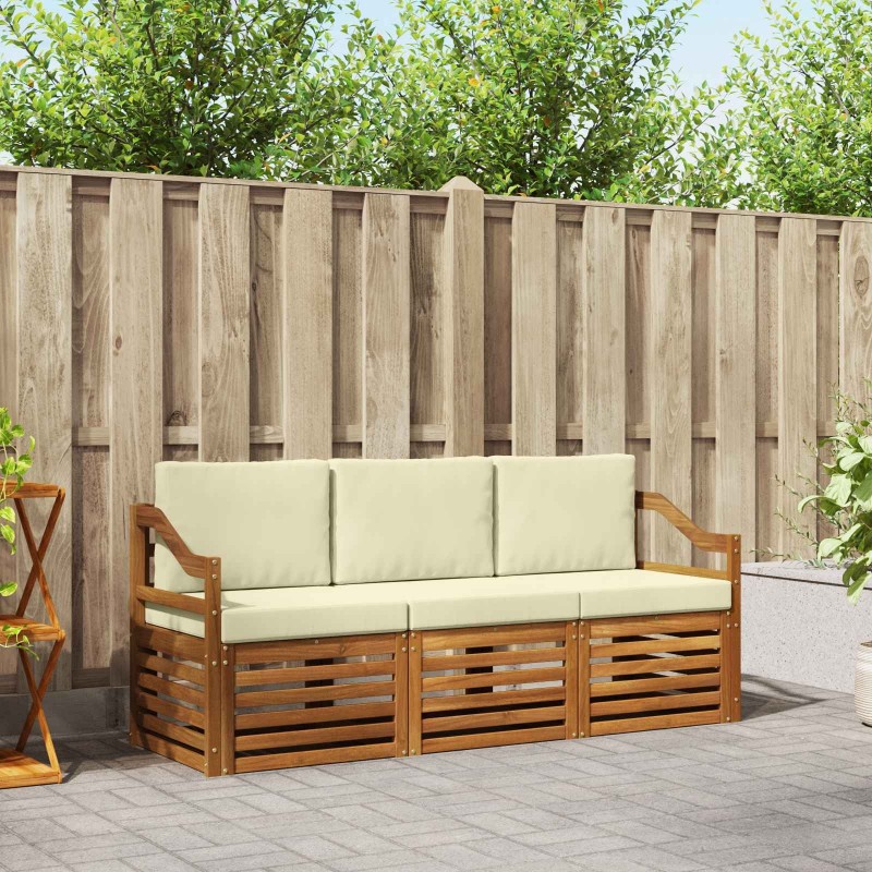 Ensembles de canapés avec coussin 3 pcs Naturel et Crème 546142546142