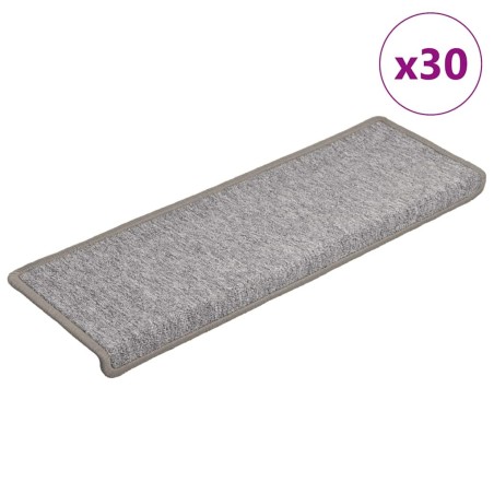 Tapis d'escalier 30 pièces 65 x 21 x 4 cm Gris clair Bord rectangulaire 546143546143