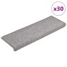 Tapis d'escalier 30 pièces 65 x 21 x 4 cm Gris clair Bord rectangulaire 546143546143