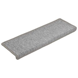 Tapis d'escalier 30 pièces 65 x 21 x 4 cm Gris clair Bord rectangulaire 546143546143
