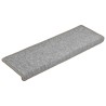 Tapis d'escalier 30 pièces 65 x 21 x 4 cm Gris clair Bord rectangulaire 546143546143