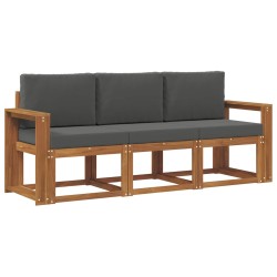 Ensemble de canapés d'extérieur 3 pcs Naturel et Anthracite 546148546148