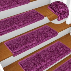 Tapis d'escalier 30 pièces 65 x 21 x 4 cm Violet Bord rectangulaire 546149546149