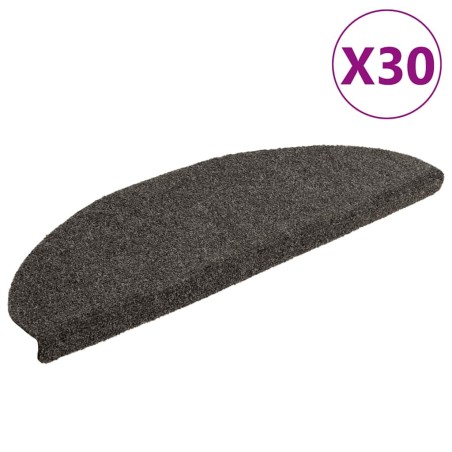 Tapis d'escalier autocollants 30 pièces 65 x 21 x 4 cm Anthracite Demi-rond Grand 546150546150
