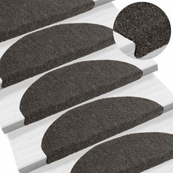 Tapis d'escalier autocollants 30 pièces 65 x 21 x 4 cm Anthracite Demi-rond Grand 546150546150