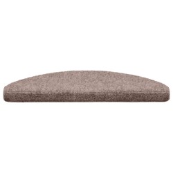 Tapis d'escalier auto-adhésifs 20 pièces 65 x 21 x 4 cm Marron clair Demi-rond Grand 546163546163
