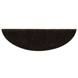 Tapis d'escalier auto-adhésifs 30 pièces 56 x 17 x 3 cm Marron foncé Demi-rond 546164546164