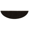 Tapis d'escalier auto-adhésifs 30 pièces 56 x 17 x 3 cm Marron foncé Demi-rond 546164546164