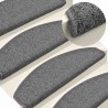 Tapis d'escalier 30 pièces 65 x 24 x 4 cm Gris foncé Demi-rond Grand 546166546166