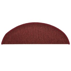 Tapis d'escalier 30 pièces 56 x 17 x 3 cm Bordeaux Demi-rond 546167546167