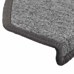 Tapis d'escalier 30 pièces 65 x 24 x 4 cm Gris foncé Demi-rond Grand 546169546169