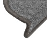 Tapis d'escalier 30 pièces 56 x 17 x 3 cm Gris foncé Demi-rond 546174546174
