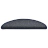 Tapis d'escalier 30 pièces 56 x 17 x 3 cm Gris foncé et bleu Demi-rond 546178546178