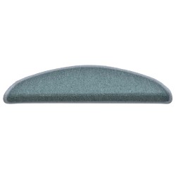 Tapis d'escalier 30 pièces 56 x 17 x 3 cm Bleu mer Demi-rond 546179546179