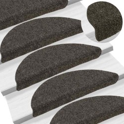 Tapis d'escalier autocollants 20 pièces 56 x 17 x 3 cm Anthracite Demi-rond 546181546181