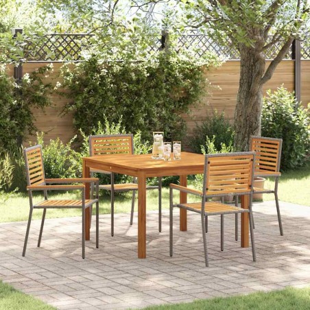 Ensemble de salle à manger pour jardin 5 pcs Gris 546184546184