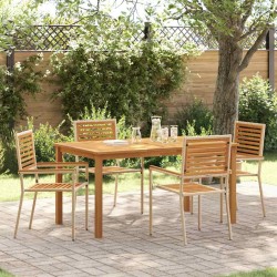 Ensemble de salle à manger pour jardin 5 pcs Beige 546186546186