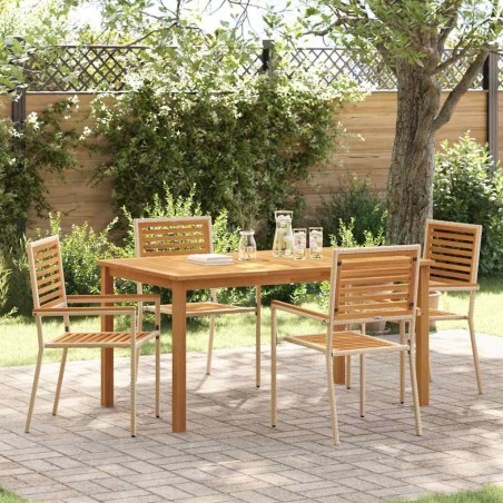 Ensemble de salle à manger pour jardin 5 pcs Beige 546186546186