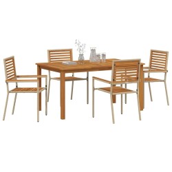 Ensemble de salle à manger pour jardin 5 pcs Beige 546186546186
