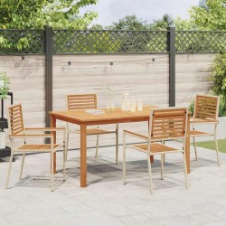 Ensemble de salle à manger pour jardin 5 pcs Beige 546186546186
